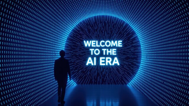 AI Era Welcome Sign Digital Art