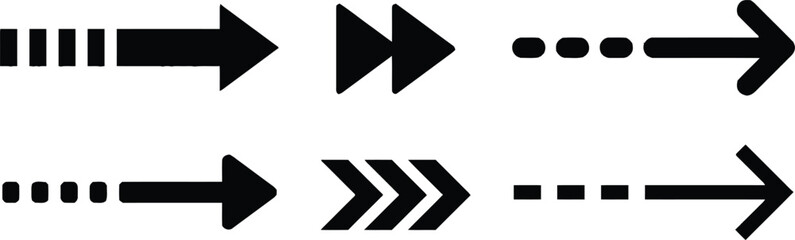 arrow, icon, set, collection, direction, forward, next, right, play, fast forward, skip, navigation, symbol, graphic, design, pointer, movement, progress, sequence, technology, interface, click, butto