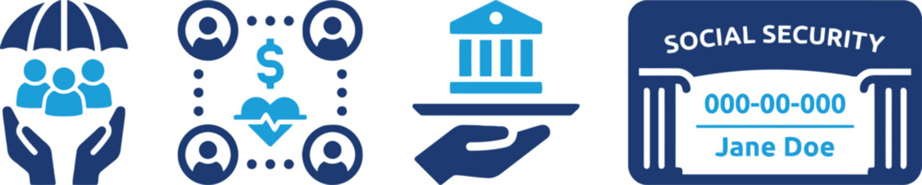 bank, fourth, people, insurance, network, with, line., category:, protection., institution., illustration, dollar, benefits, security, icon, collection, economy, social, safety, finance, hand, money, 