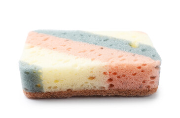 One colorful kitchen sponge isolated on white