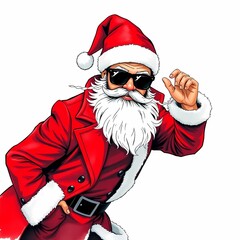 Minimal chic Santa watercolor design