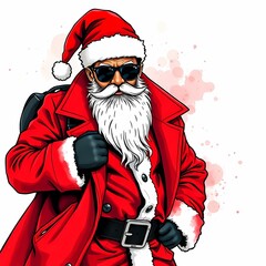 Artistic Santa Claus in fashion silhouette