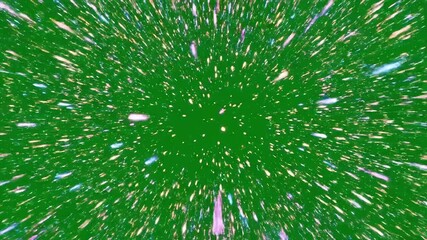 Dynamic bursts of vibrant fireworks exploding against a lush green backdrop for celebrations and festive events video footage