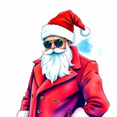 Hipster Santa with modern chic beard