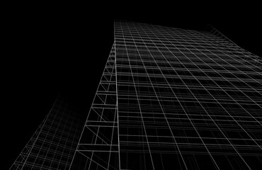 Fototapeta premium Abstract modern architecture, 3D rendering