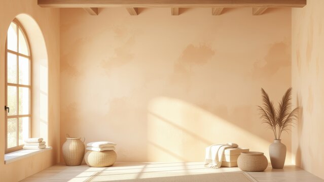 Minimalist Interior with Natural Light and Earthy Tones