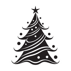 Gradient Line Ornament Christmas Tree Modern Holiday Design