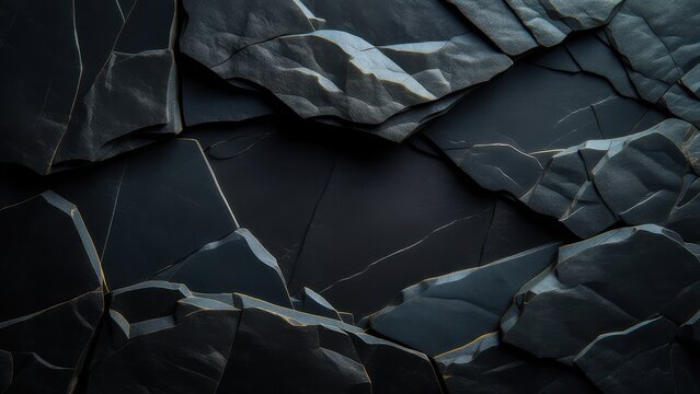 Abstract Black Cracked Surface