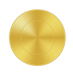 Shiny Gold Round Seal Badge &ndash; Metallic Golden Circle Label for Awards, Certificates, Premium Branding, and Luxury Design Elements