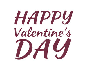 Happy Valentines Day Stylish Burgundy Text Greeting Card Design for Love and Romance Celebration Holiday Event
