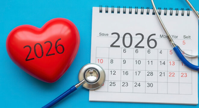 Year 2026 Health Planning with Heart and Stethoscope