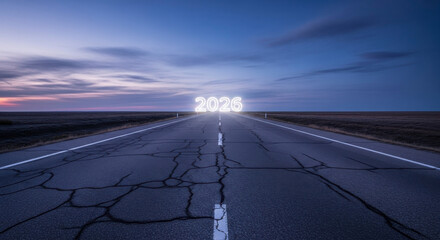 Fototapeta premium Road to 2026 New Beginnings on the Horizon
