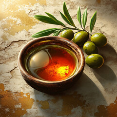 olive oil and olives 