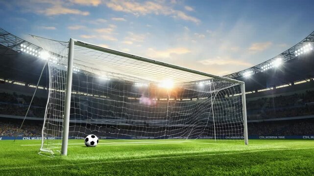 Fu&szlig;ball-Torschuss in Zeitlupe