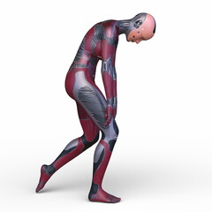 女性サイボーグ　3DCGレンダリング