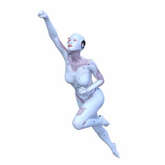 女性サイボーグ　3DCGレンダリング