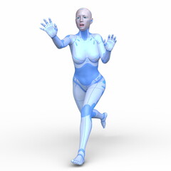 女性サイボーグ　3DCGレンダリング