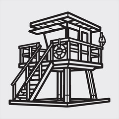 A beautiful rest house line art design