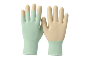 Obraz premium Pair of mint green beige work gloves