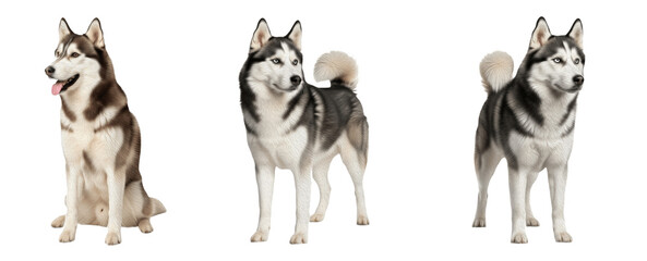 Siberian Husky Dog Breed Purebred Working Group Sled Dog Isolated © Leogayl