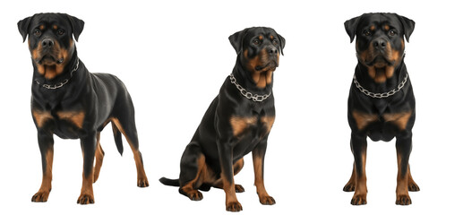 Rottweiler Dog Breed Purebred Working Group Guard Dog Isolated