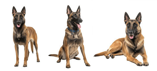 Belgian Malinois Dog Breed Purebred Herding Working Dog Isolated