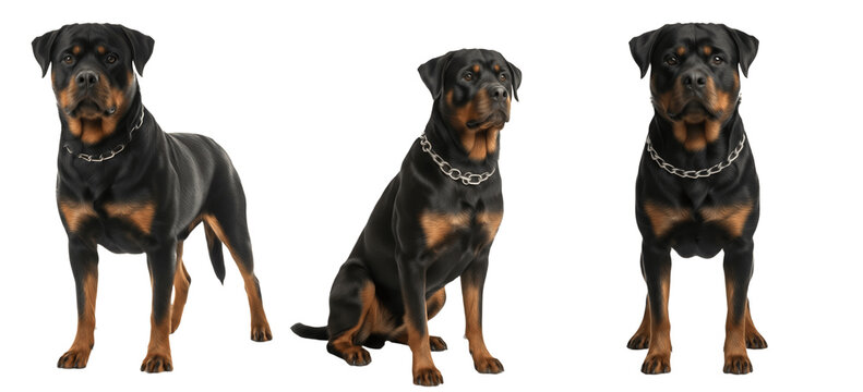 Rottweiler Dog Breed Purebred Working Group Guard Dog Isolated