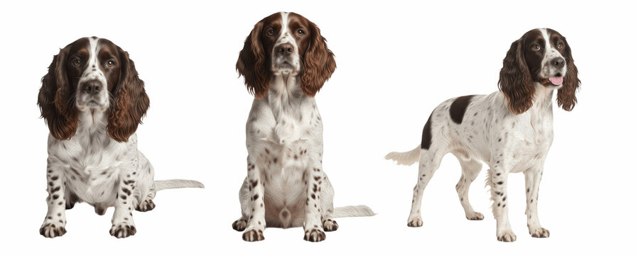 English Springer Spaniel Dog Breed Purebred Sporting Group Hunter Isolated