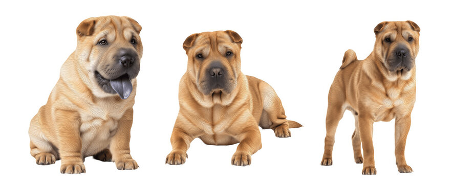 Title Chinese Shar-Pei Dog Breed Purebred Non-Sporting Guardian Isolated