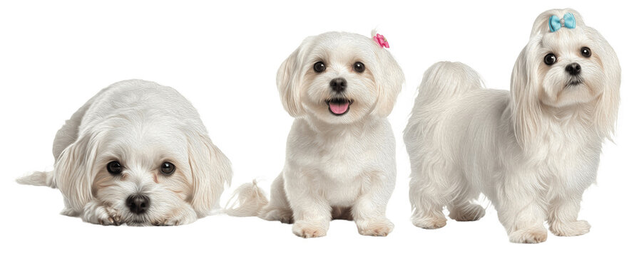 Maltese Dog Breed Purebred Toy Companion Lap Dog Isolated