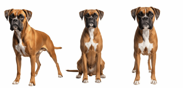 Boxer Dog Breed Purebred Working Dog Companion Isolated