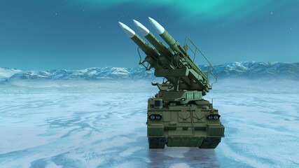 地対空誘導弾　3DCGレンダリング