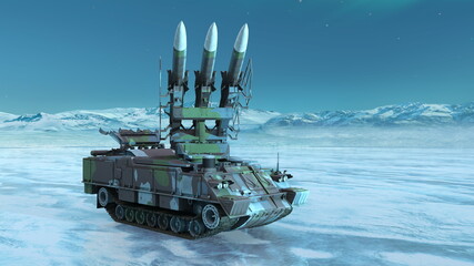 地対空誘導弾　3DCGレンダリング