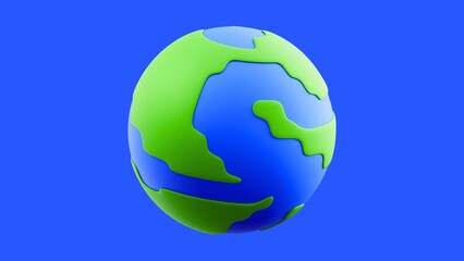 3D Planet Earth Illustration Global World Map Background - 1