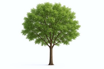 Obraz premium Isolated Deciduous Tree with Lush Green Foliage, Perfect for Architectural Renderings and Landscaping Visualizations