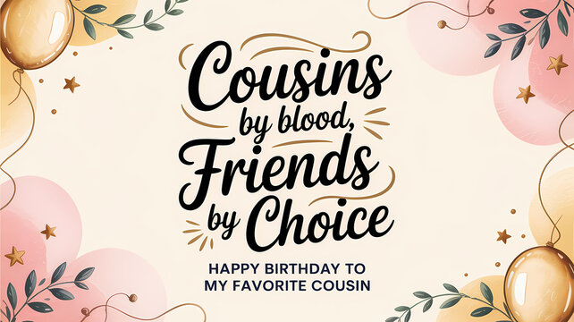 Cousins by Blood, Friends by Choice - Happy Birthday to My Favorite Cousin