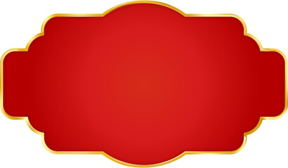 Red Gold Christmas red price tag. Vintage luxury frame