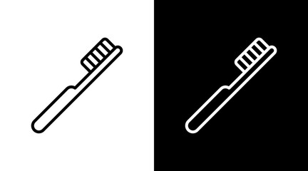 Tooth Brush  White Icon Set Design