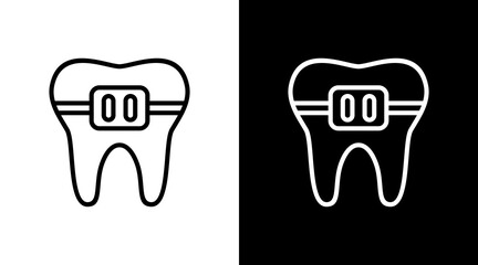 Braces  White Icon Set Design