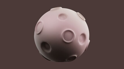 3D Full Moon Illustration Realistic Lunar Space Background - 1