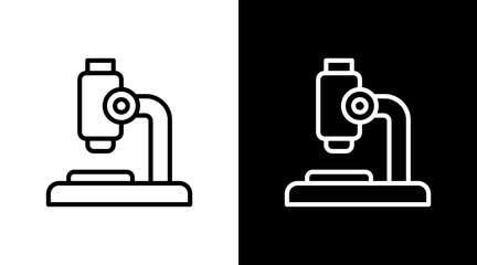 Microscope  White Icon Set Design