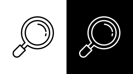 Magnifying Glass  White Icon Set Design