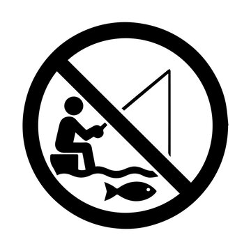 No fishing sign vector icon on a white background
Vector warning sign icon