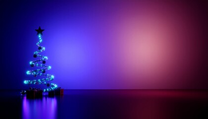 neon christmas tree