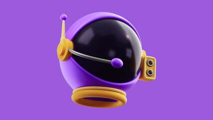 3D Astronaut Helmet Illustration Space Exploration Sci-Fi Background - 1