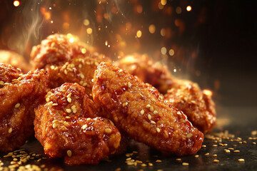 Crispy Breaded Chicken Wings — Delicious Fast Food Promo Shot
