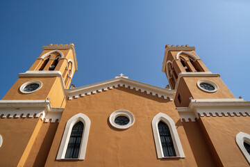 Agia Kyriaki Church in Pyrgos, Greece, captured on a clear sunny day