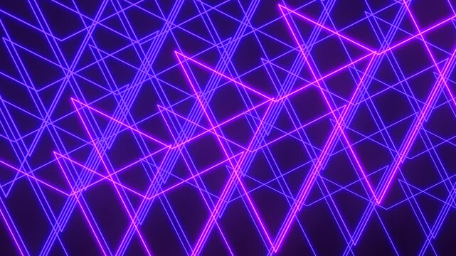 Abstract 3D geometric design composed of intersecting purple and blue lines, forming a complex pattern in the image. The purpose or meaning of the image is unclear
