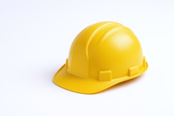 Yellow Hard Hat Isolated on White Background: Safety and Protection Equipment for Construction