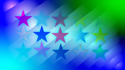 Bright blue starburst abstract background with a seamless star pattern design vector illustration for a holiday celebration